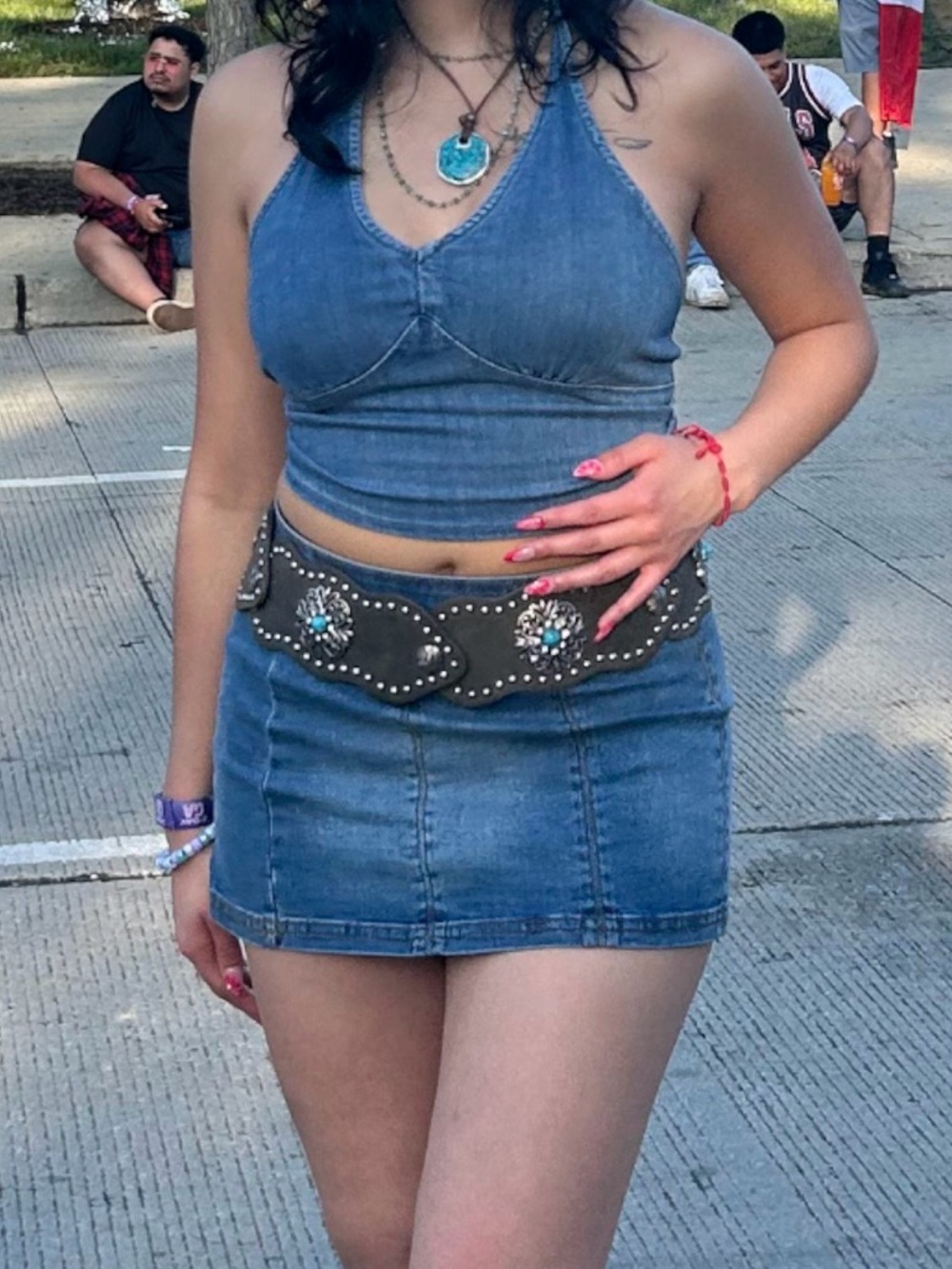 Fashion Nova Blue Denim Mini Skirt